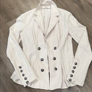 Free People Light cream Double-Breasted Blazer